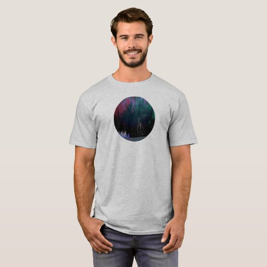 Noord-licht hedendaags landschap t-shirt (Voorkant volledig)