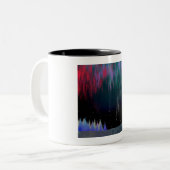 Noord-licht hedendaags landschap tweekleurige koffiemok (Voorkant links)