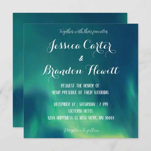 Noord Light Aurora Borealis Weddenschap Kaart (Voorkant / Achterkant)