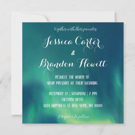 Noord Light Aurora Borealis Weddenschap Kaart (Voorkant)