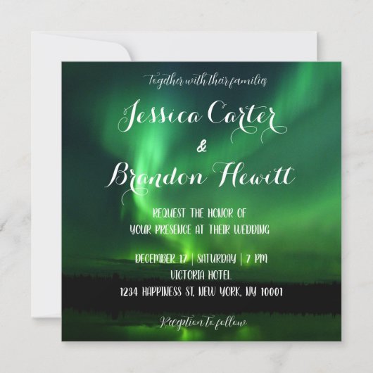 Noord Light Aurora Borealis Weddenschap Kaart (Voorkant)