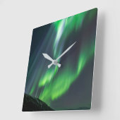 Noord-Lights Glowing | North Iceland Vierkante Klok (Hoek)