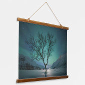 Noord-Lights Tree Hangend Wandkleed (Gebogen)