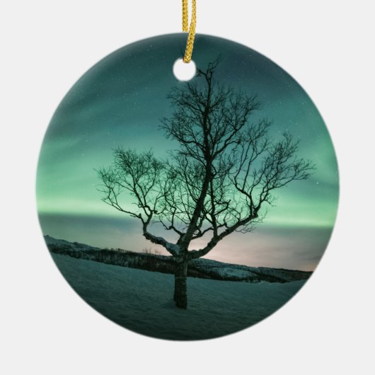 Noord-Lights Tree Keramisch Ornament (Voorkant)