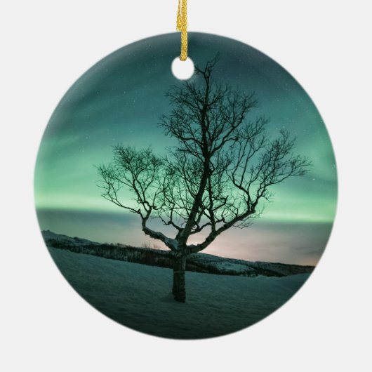 Noord-Lights Tree Keramisch Ornament (Achterkant)