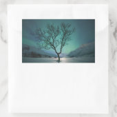 Noord-Lights Tree Rechthoekige Sticker (Tas)