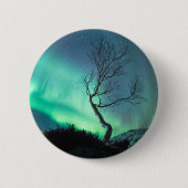 Noord-Lights Tree Ronde Button 5,7 Cm (Voorkant)