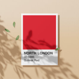 Noord-Londen Gunner Red - Witte grens Perfect Poster