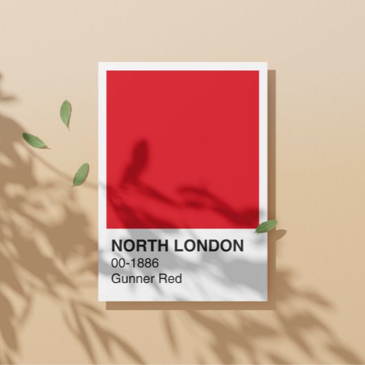 Noord-Londen Gunner Red - Witte grens Perfect Poster