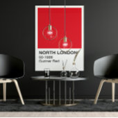 Noord-Londen Gunner Red - Witte grens Perfect Poster