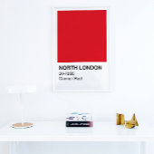 Noord-Londen Gunner Red - Witte grens Perfect Poster