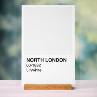 Noord-Londen Lilywhite - Witte achtergrond Acryl Bord