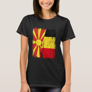 Noord-Macedonië België Halve Vlag Macedonisch Belg T-shirt