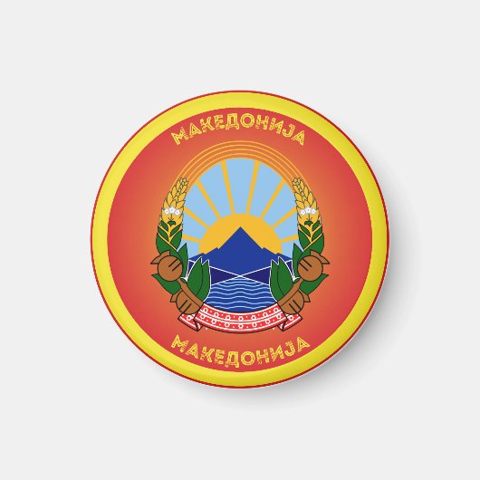 Noord-Macedonië Erfgoed Embleem Magneet (Voorkant)