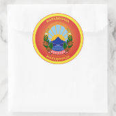 Noord-Macedonië Erfgoed Embleem Ronde Sticker (Tas)