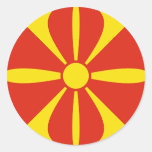 Noord-Macedonië Fisheye Vlag Sticker