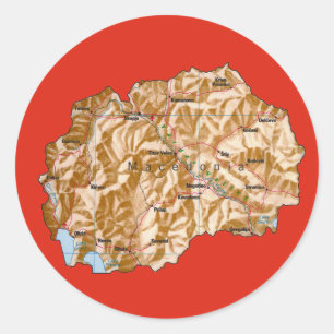 Noord-Macedonië Kaart Sticker