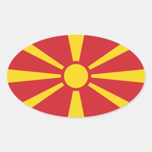 Noord-Macedonië Ovale Sticker (Voorkant)