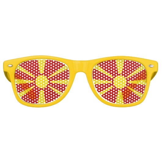 Noord-Macedonië Retro Zonnebril (Voorkant)