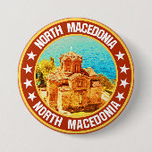 Noord-Macedonië Ronde Button 7,6 Cm (Voorkant)