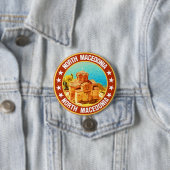 Noord-Macedonië Ronde Button 7,6 Cm (In situ)