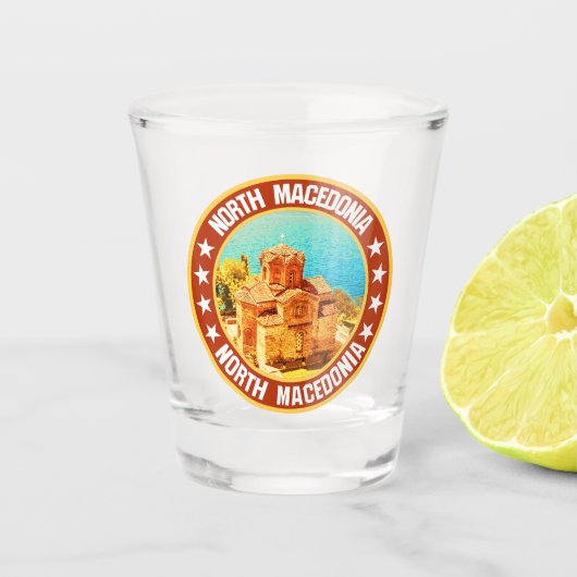 Noord-Macedonië Shot Glas (Voorkant)