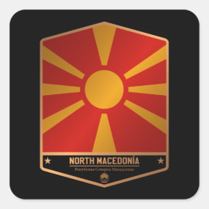 Noord-Macedonië Vierkante Sticker