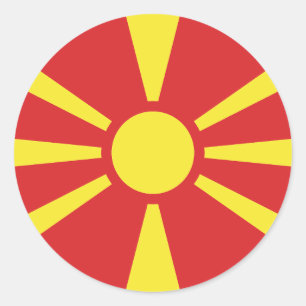 Noord-Macedonië Vlag Classic Ronde Sticker