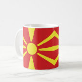 Noord-Macedonië Vlag Keramische Mok (Voorkant links)