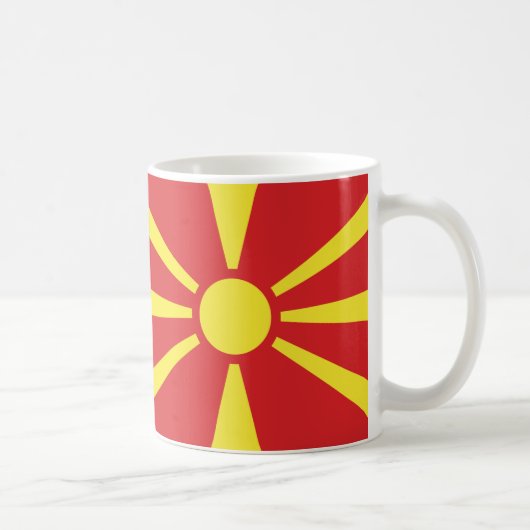 Noord-Macedonië Vlag Keramische Mok (Rechts)