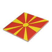 Noord-Macedonië - Vlag keramische tegel Tegeltje (Zijkant)
