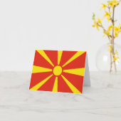Noord-Macedonië Vlag Notecard Kaart (Gele Bloem)