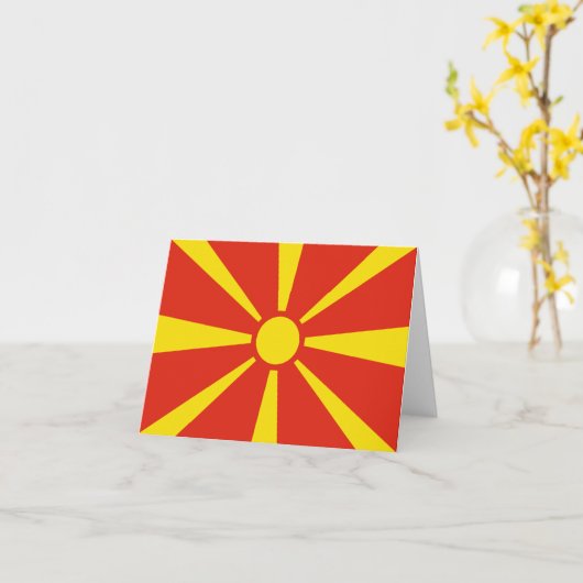 Noord-Macedonië Vlag Notecard Kaart (Gele Bloem)