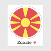 Noord-Macedonië Vlag Ronde Sticker (Vel)