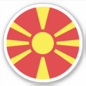 Noord-Macedonië Vlag Ronde Sticker (Voorkant)