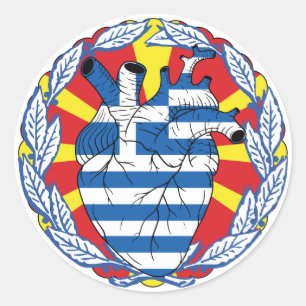 Noord-Macedonisch Noord-Macedonië Grieks Griekenla Ronde Sticker