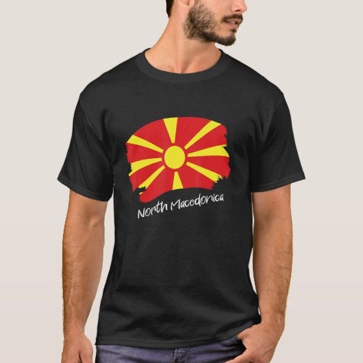 Noord-Macedonische vlag Noord-Macedonië T-shirt (Voorkant)