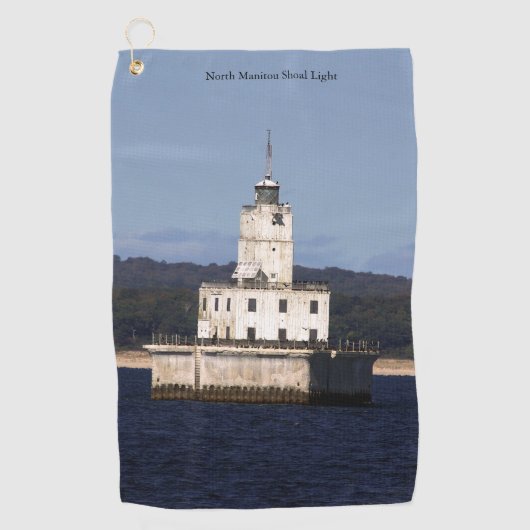 Noord-Manitou Shoal Light-golfhanddoek Golfhanddoek (Voorkant)