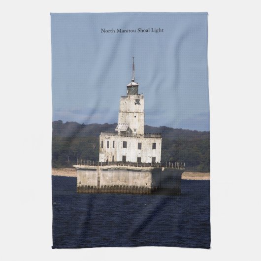 Noord-Manitou Shoal Light keukenhanddoek (Verticaal)