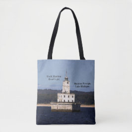 Noord Manitou Shoal Light over de hele canvas tas