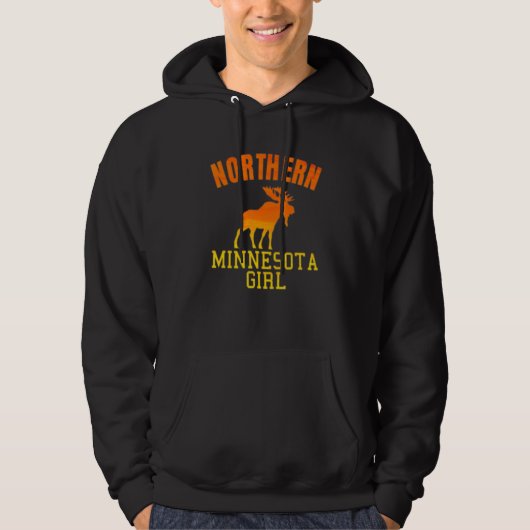 Noord-Minnesota Meisje Mn Moose Hoodie (Voorkant)