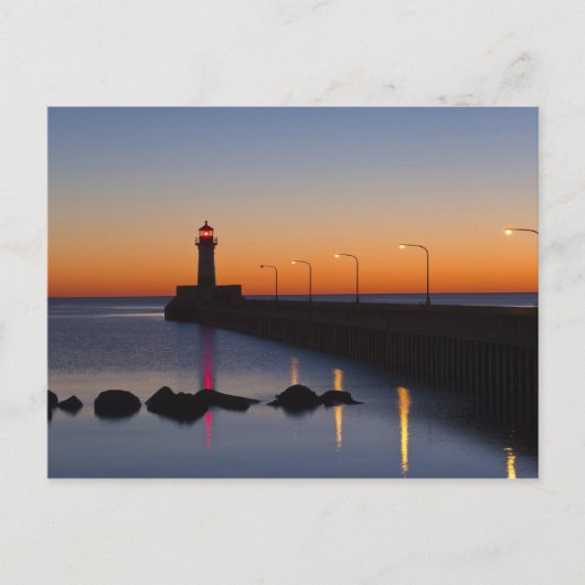 Noord-pier vuurtoren in Duluth, Minnesota Briefkaart (Voorkant)