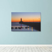 Noord-pier vuurtoren in Duluth, Minnesota, Canvas Afdruk (Insitu (Houten vloer))