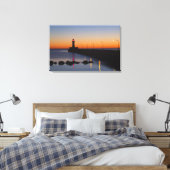 Noord-pier vuurtoren in Duluth, Minnesota, Canvas Afdruk (Insitu (Slaapkamer))