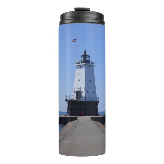 Noord Pierhead Lighthouse, Ludington, MI Thermosbeker (Voorkant)