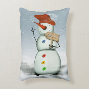 Noord-Pole Bound Snowman Decoratief Kussen