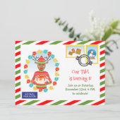 Noord-Pole Express Cake Delivery Birthday Invitati Kaart (Staand voorkant)