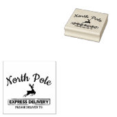 Noord-Pole Express Delivery Reindeer Rubberstempel (Gestempeld)