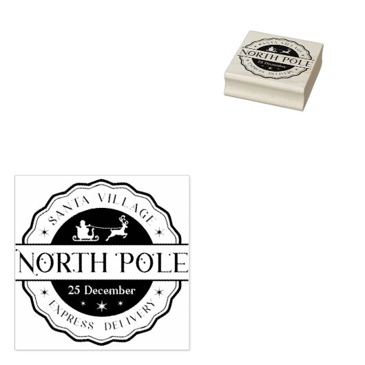 Noord-Pole Express Delivery Rubber Stamp Rubberstempel (Gestempeld)