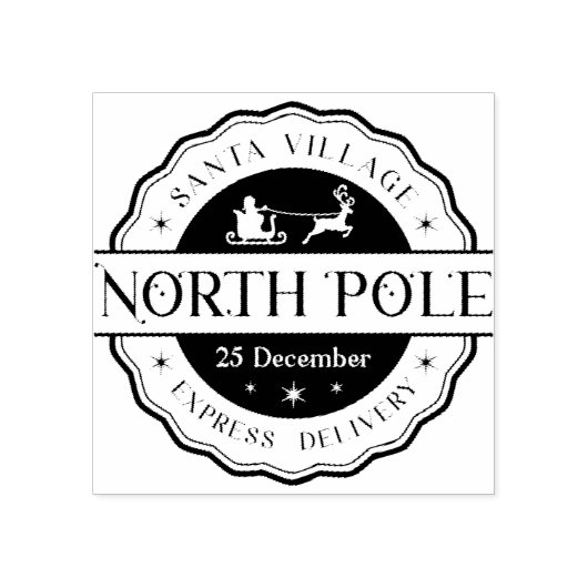 Noord-Pole Express Delivery Rubber Stamp Rubberstempel (Afrduk)